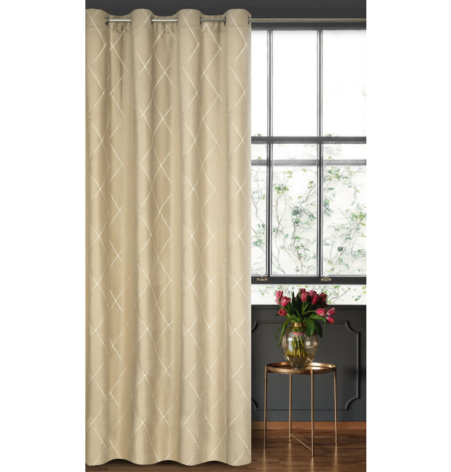 Hotový závěs PIERRE CARDIN MARGO béžový / zlatý - na průchodkách