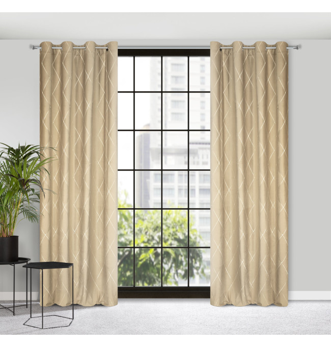 Hotový závěs PIERRE CARDIN MARGO béžový / zlatý - na průchodkách