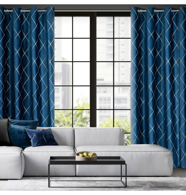 Hotový závěs PIERRE CARDIN MARGO granátový / zlatý - na průchodkách