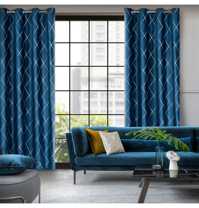 Hotový závěs PIERRE CARDIN MARGO granátový / zlatý - na průchodkách