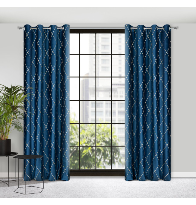 Hotový závěs PIERRE CARDIN MARGO granátový / zlatý - na průchodkách