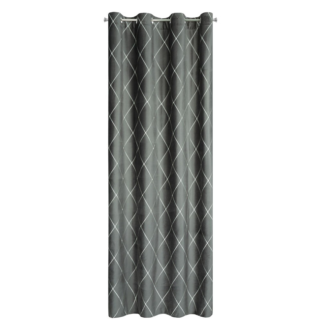 Hotový závěs PIERRE CARDIN MARGO šedý / stříbrný - na průchodkách