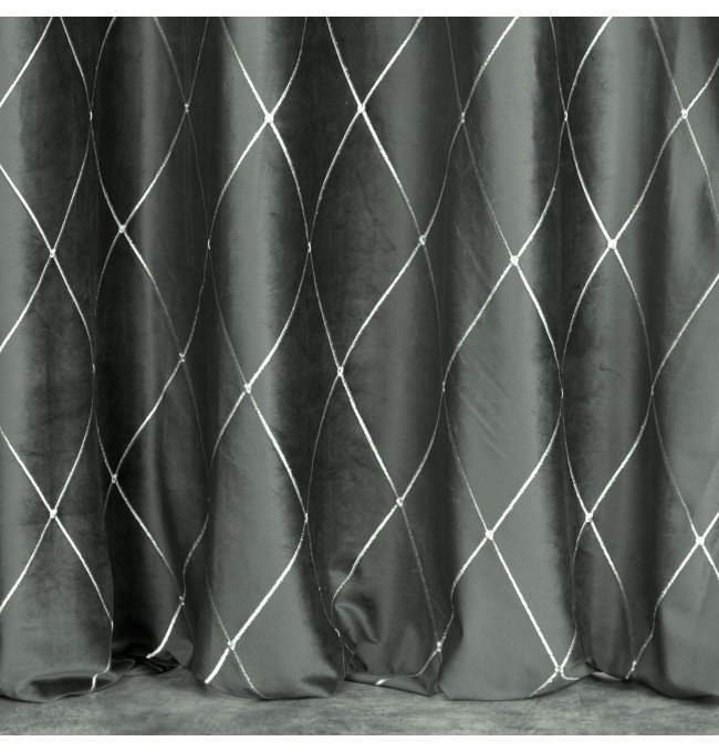 Hotový závěs PIERRE CARDIN MARGO šedý / stříbrný - na průchodkách