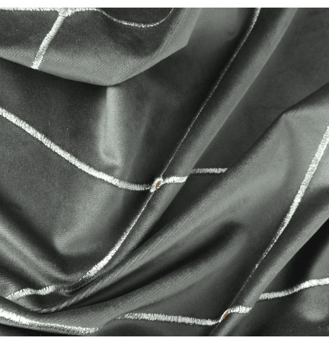 Hotový závěs PIERRE CARDIN MARGO šedý / stříbrný - na průchodkách