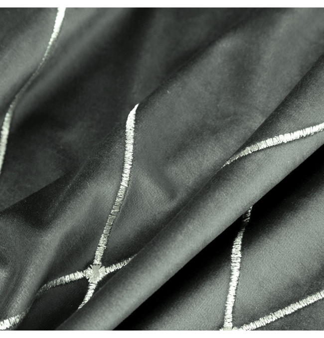 Hotový závěs PIERRE CARDIN MARGO šedý / stříbrný - na průchodkách