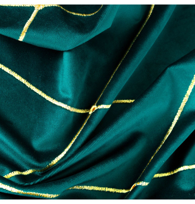 Hotový závěs PIERRE CARDIN MARGO tmavě tyrkysový / zlatý - na průchodkách