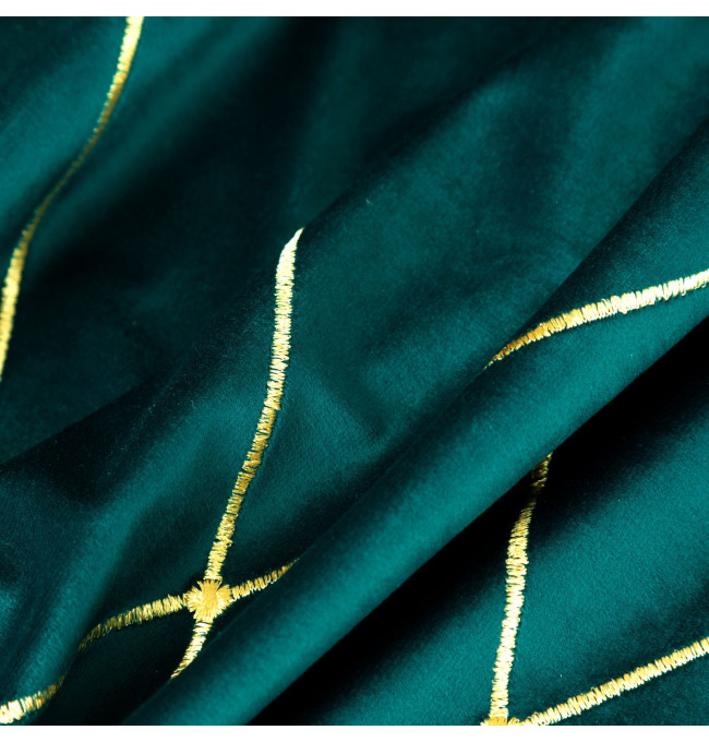 Hotový závěs PIERRE CARDIN MARGO tmavě tyrkysový / zlatý - na průchodkách