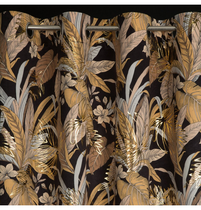 Hotový závěs ADEL černo-zlatý - na průchodkách