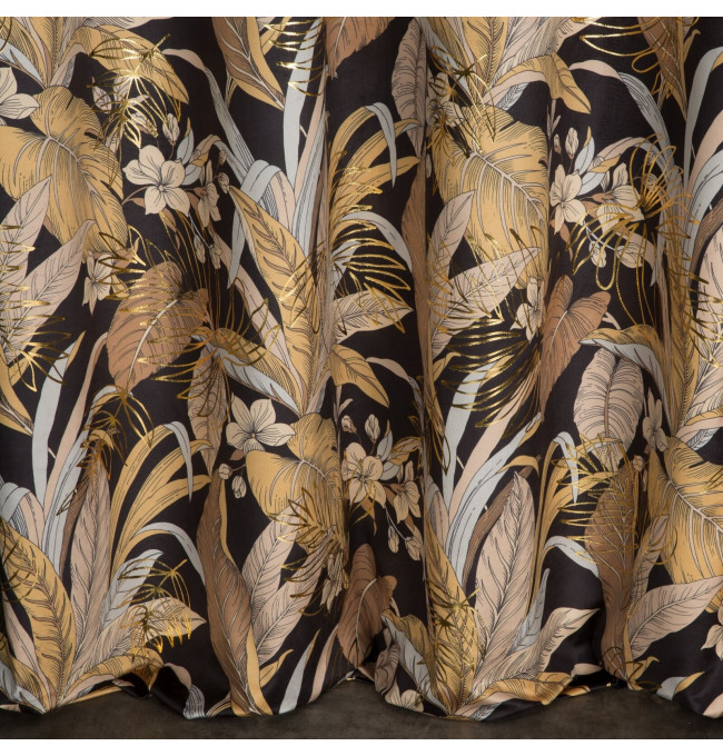 Hotový závěs ADEL černo-zlatý - na průchodkách