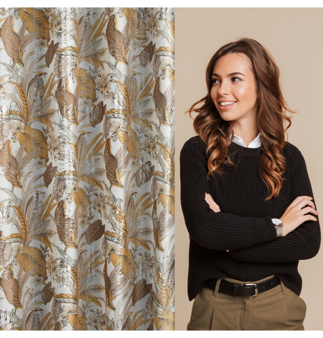 Hotový závěs ADEL bílo-stříbrný - na průchodkách