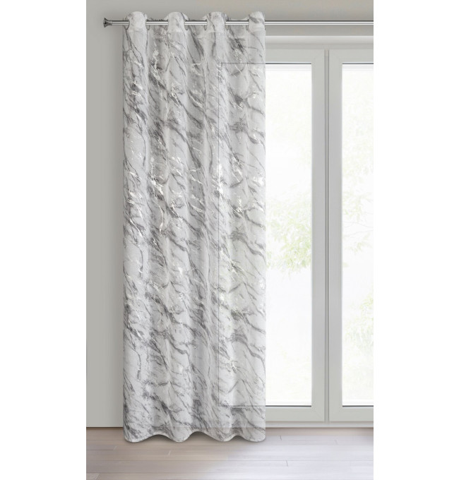 Hotový závěs ALIVIA bílý/stříbrný na průchodkách