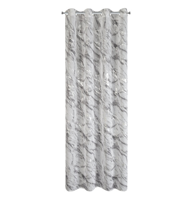 Hotový závěs ALIVIA bílý/stříbrný na průchodkách