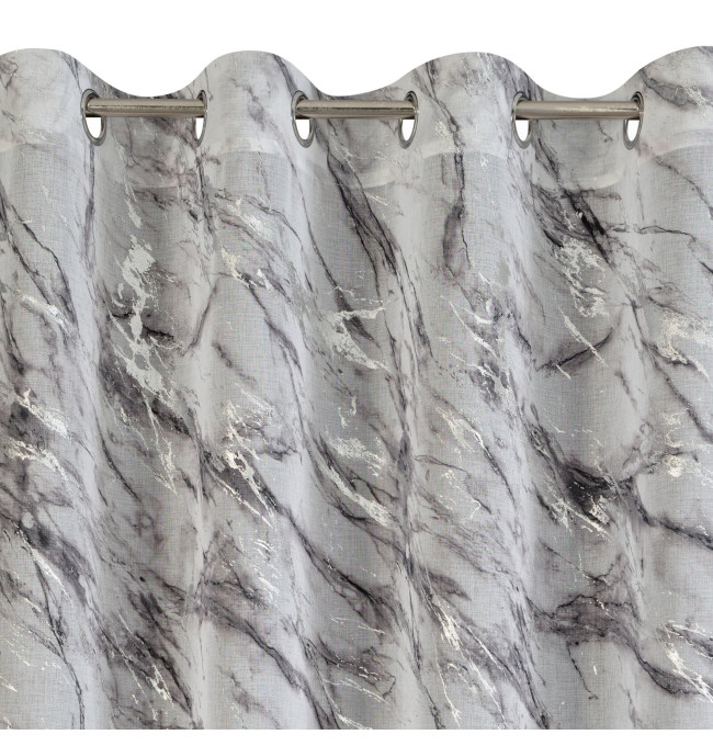 Hotový závěs ALIVIA bílý/stříbrný na průchodkách