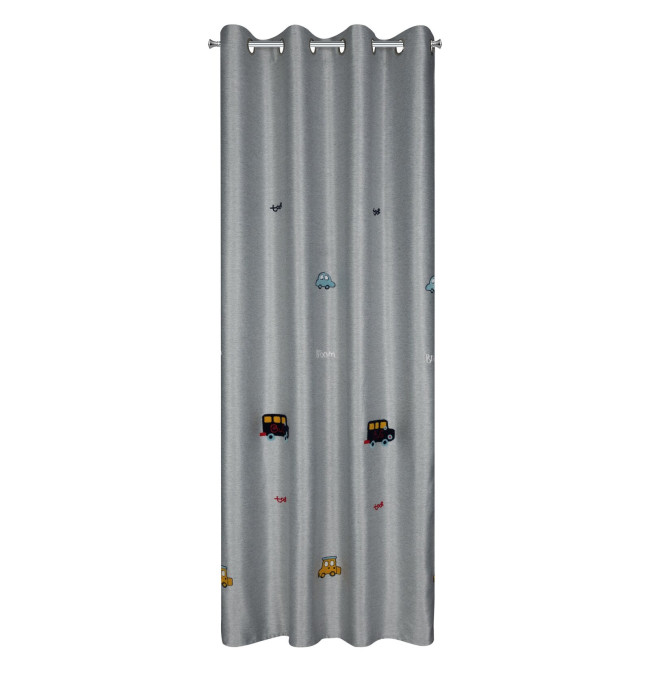 Hotový závěs ALVIN stříbrný - na průchodkách