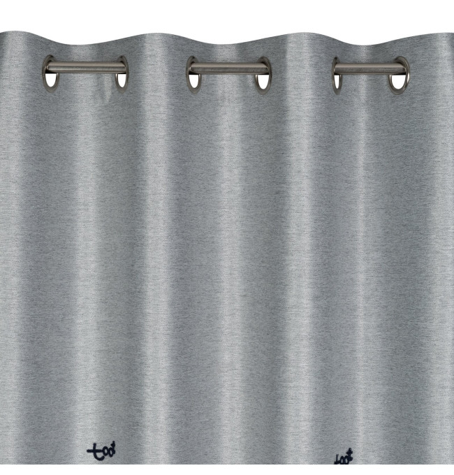 Hotový závěs ALVIN stříbrný - na průchodkách