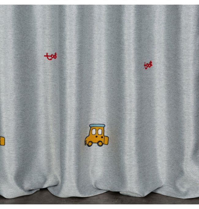 Hotový závěs ALVIN stříbrný - na průchodkách