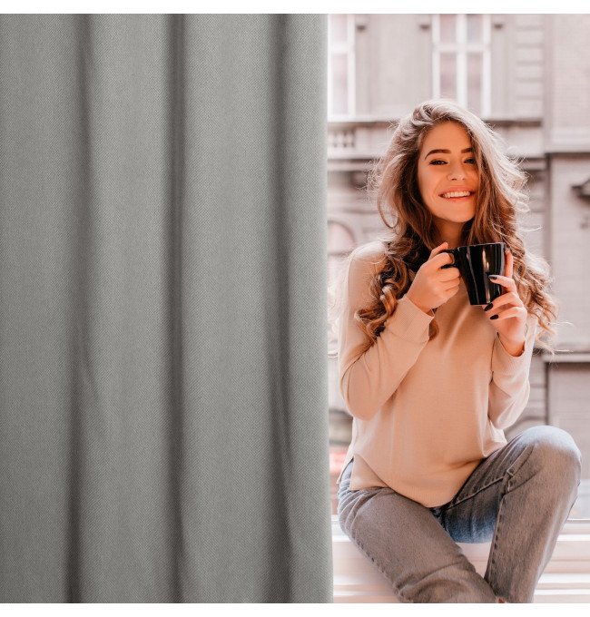 Hotový závěs AMARO šedý / béžový