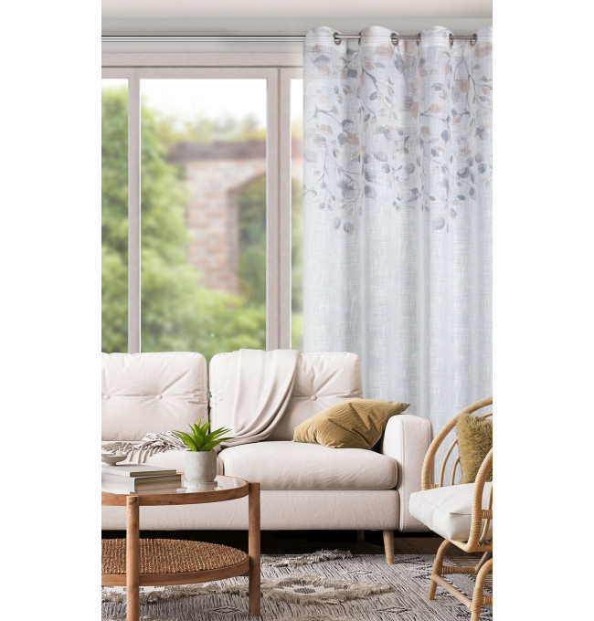 Hotový závěs ANA bílý / béžový - na průchodkách