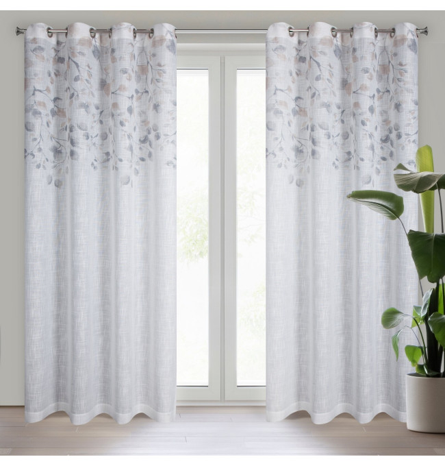 Hotový závěs ANA bílý / béžový - na průchodkách