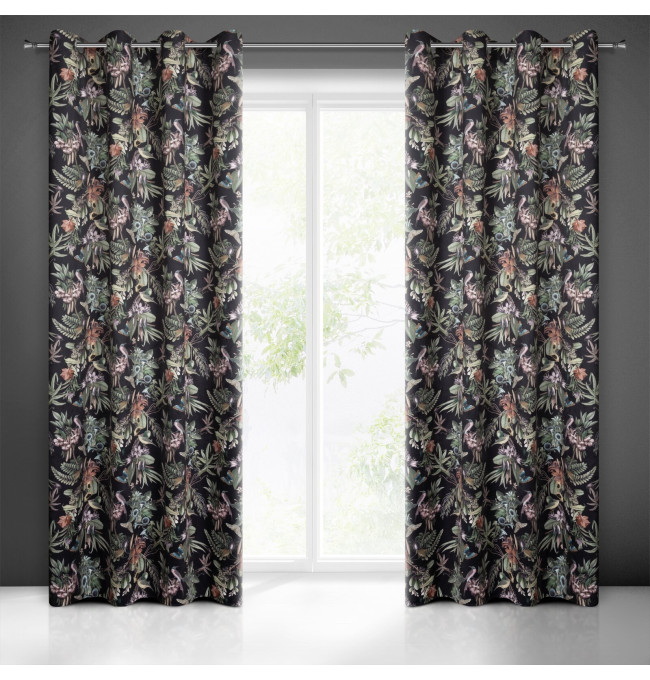 Hotový závěs BECKY černý - na průchodkách