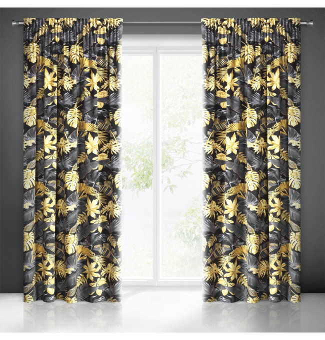 Hotový závěs BLER žlutý - na pásce