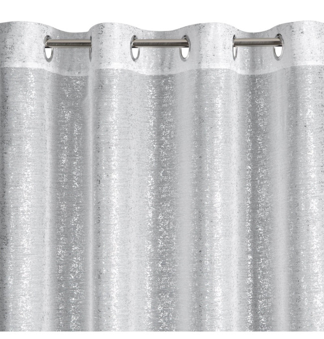 Hotový závěs D91 MILY bílý / stříbrný - na průchodkách