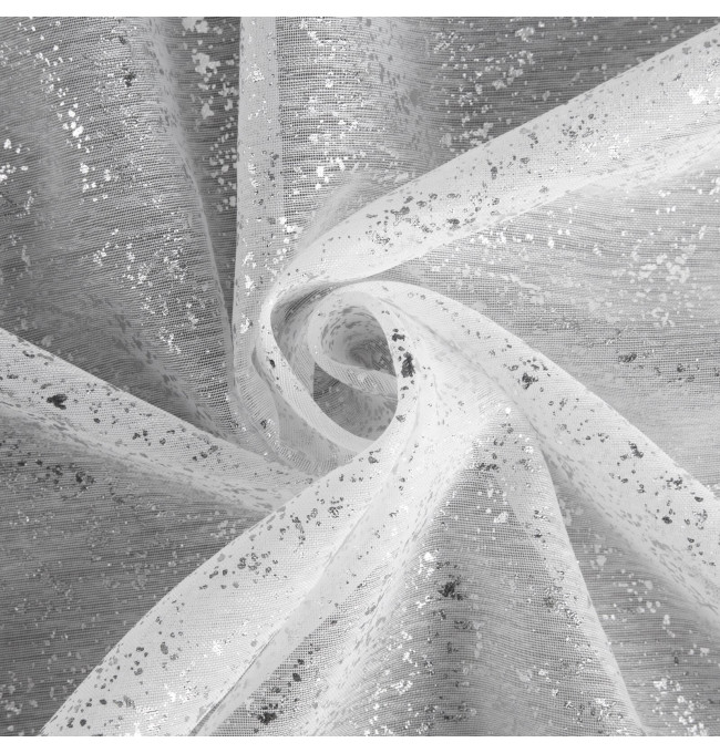 Hotový závěs D91 MILY bílý / stříbrný - na průchodkách