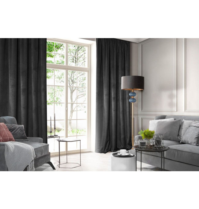 Hotový závěs D91 ROSA černý - na pásce