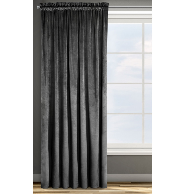 Hotový závěs D91 ROSA černý - na pásce