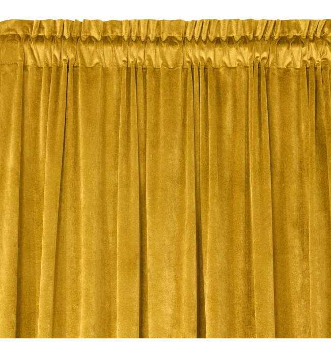 Hotový závěs D91 ROSA hořčicový - na pásce