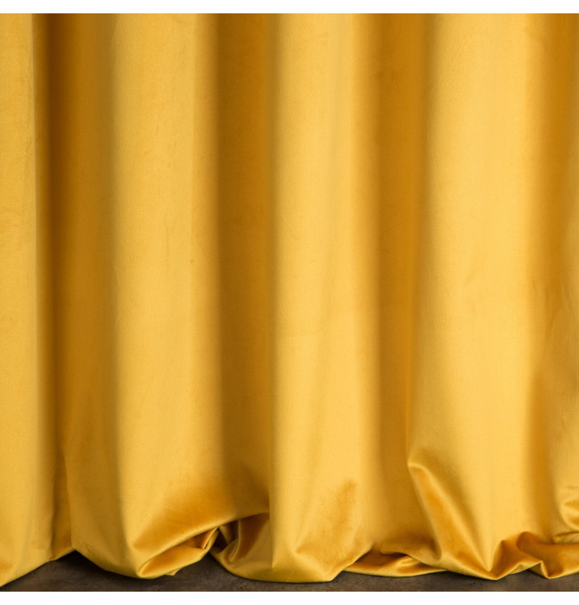 Hotový závěs D91 ROSA hořčicový - na pásce