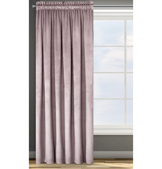 Hotový závěs D91 ROSA pudrově růžový - na pásce