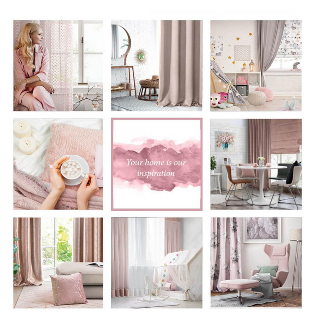 Hotový závěs D91 ROSA pudrově růžový - na pásce