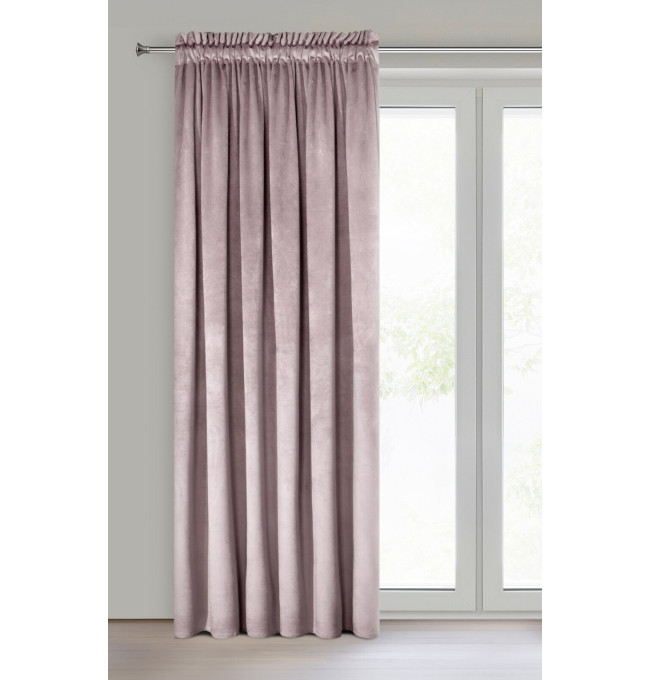 Hotový závěs D91 ROSA pudrově růžový - na pásce