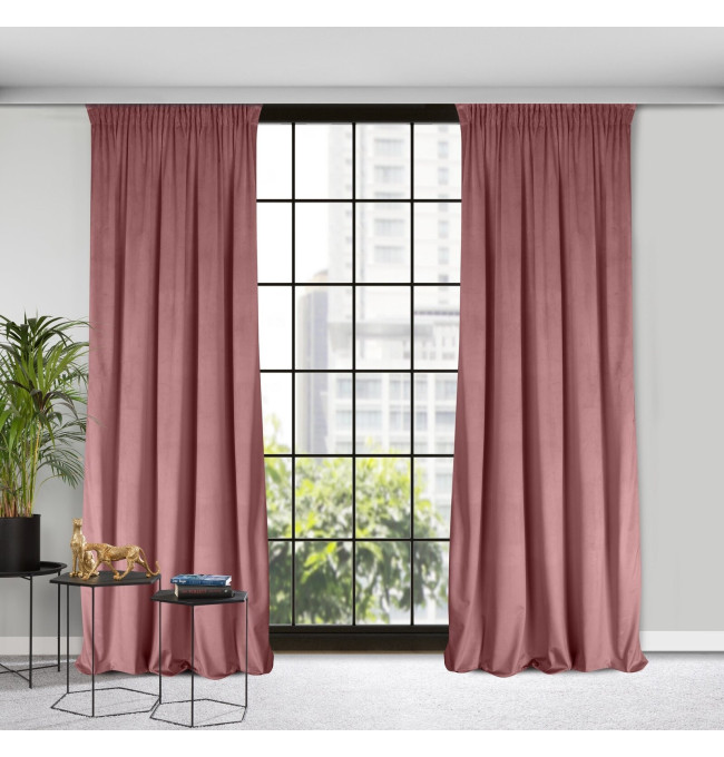 Hotový závěs D91 ROSA tmavě růžový - na pásce