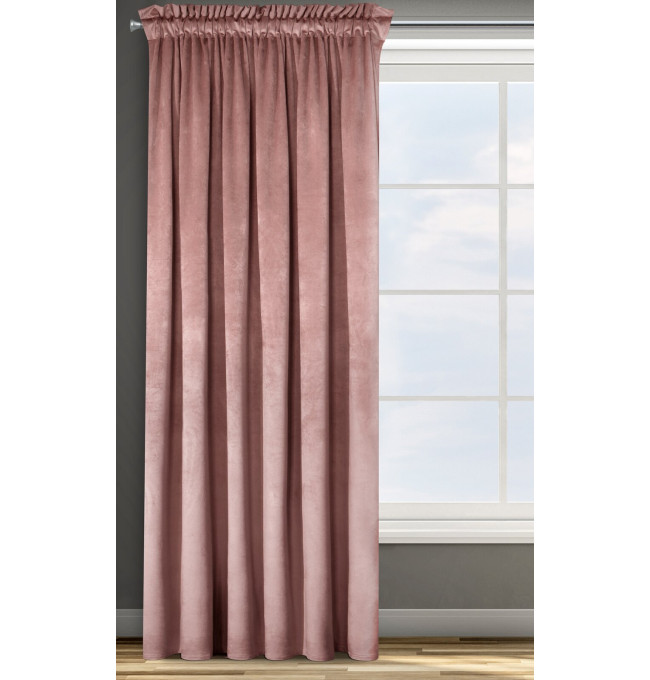 Hotový závěs D91 ROSA tmavě růžový - na pásce