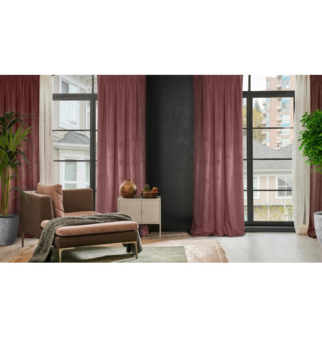 Hotový závěs D91 ROSA tmavě růžový - na pásce