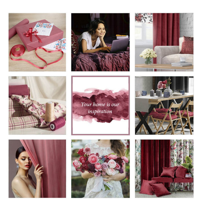 Hotový závěs D91 ROSA tmavě růžový - na pásce