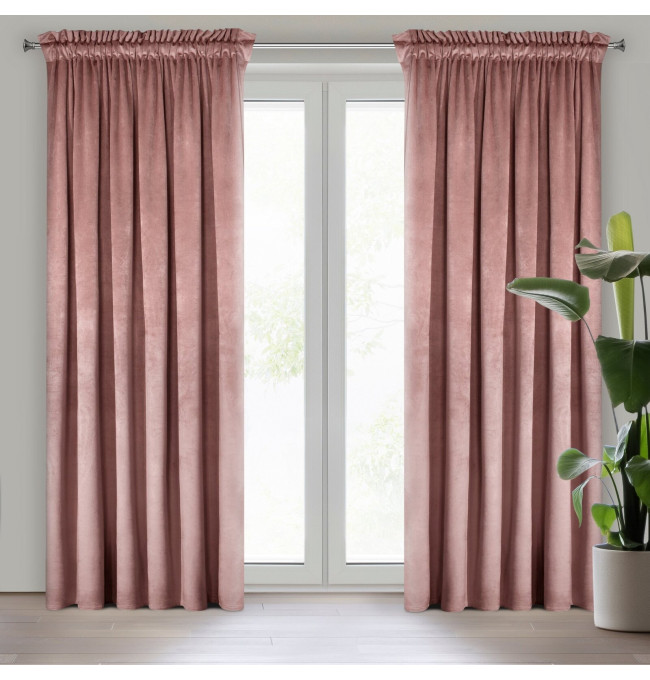 Hotový závěs D91 ROSA tmavě růžový - na pásce