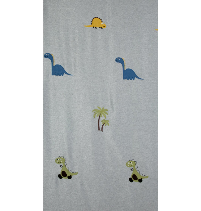 Hotový závěs DINO stříbrný - na průchodkách