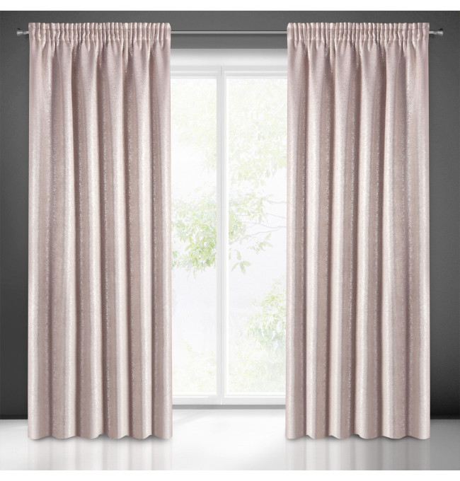 Hotový závěs EBRU růžový - na pásce