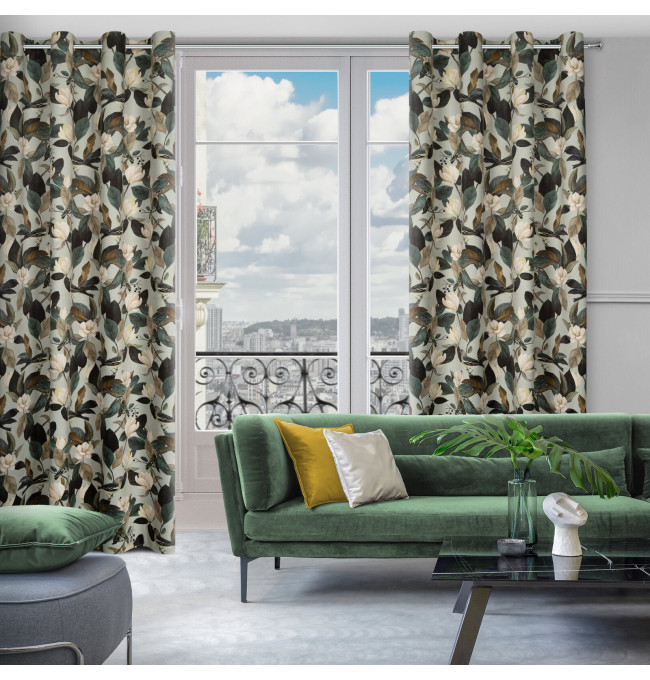 Hotový závěs ELENI olivový - na průchodkách