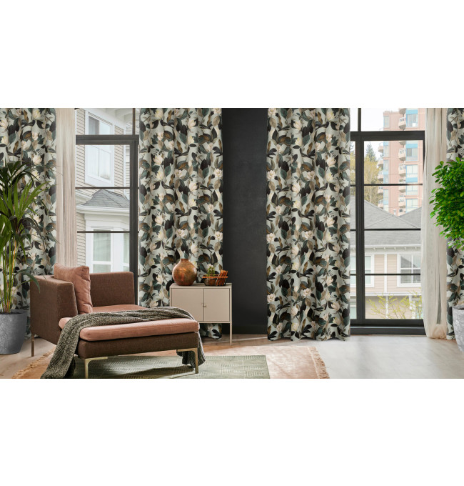 Hotový závěs ELENI olivový - na průchodkách