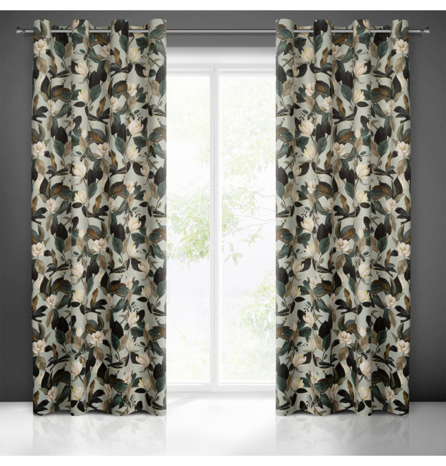 Hotový závěs ELENI olivový - na průchodkách