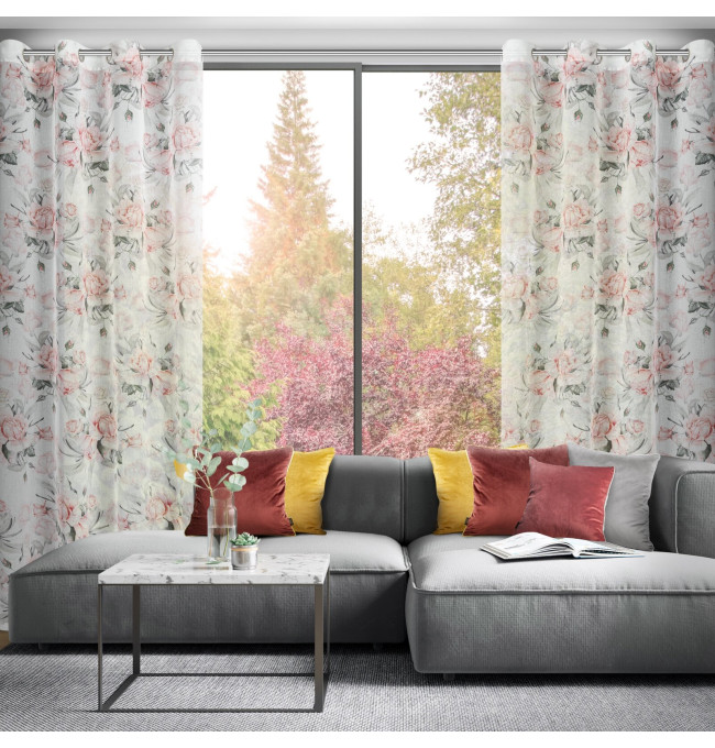 Hotový závěs ELLIE bílý - na průchodkách