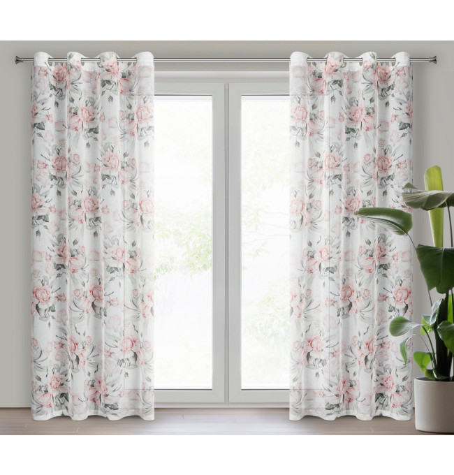 Hotový závěs ELLIE bílý - na průchodkách