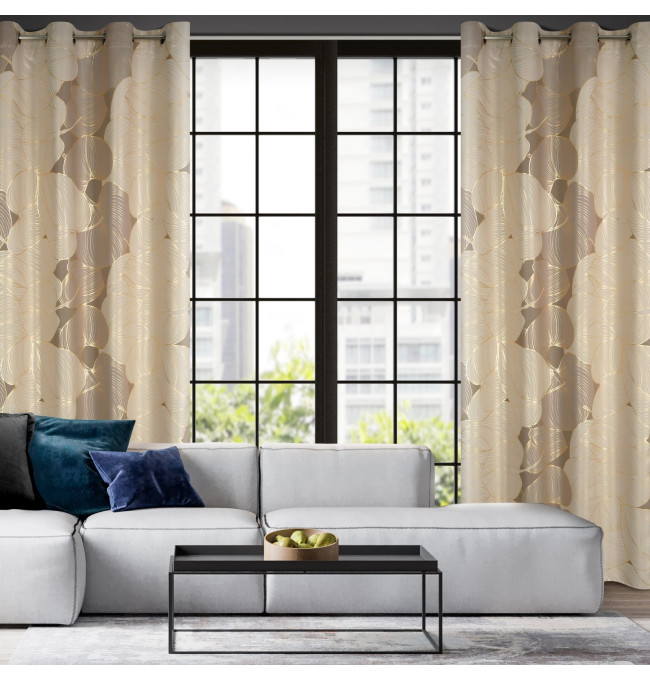 Hotový závěs FREZJA béžový - na průchodkách