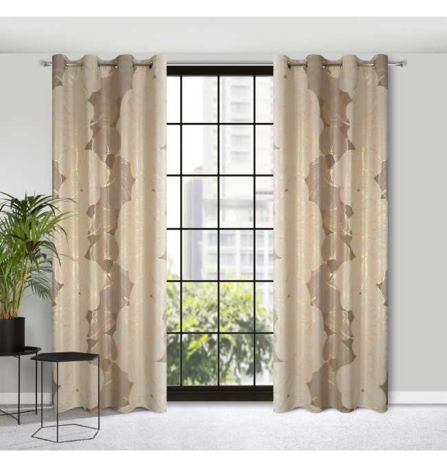 Hotový závěs FREZJA béžový - na průchodkách