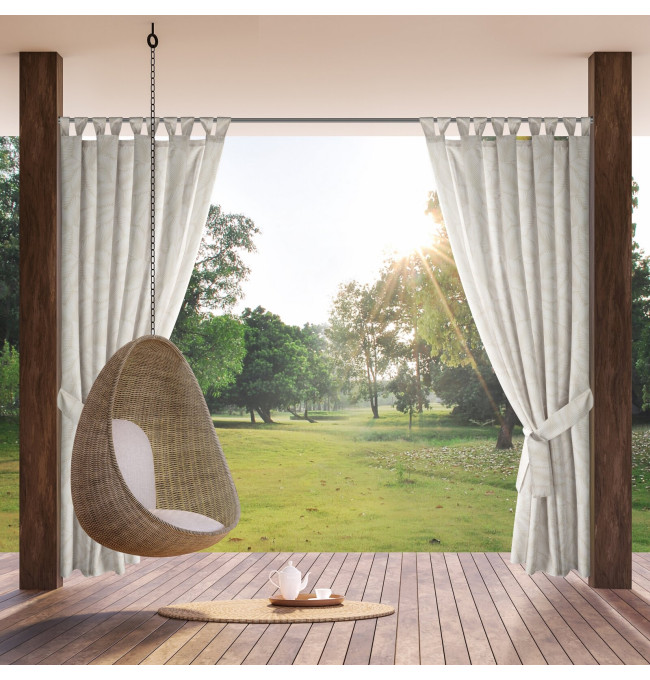 Hotový závěs GARDEN 3 bílý / béžový - na průchodkách