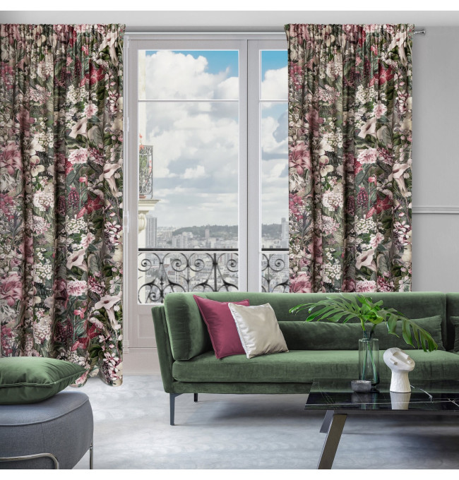 Hotový závěs GLORY zelený - na pásce